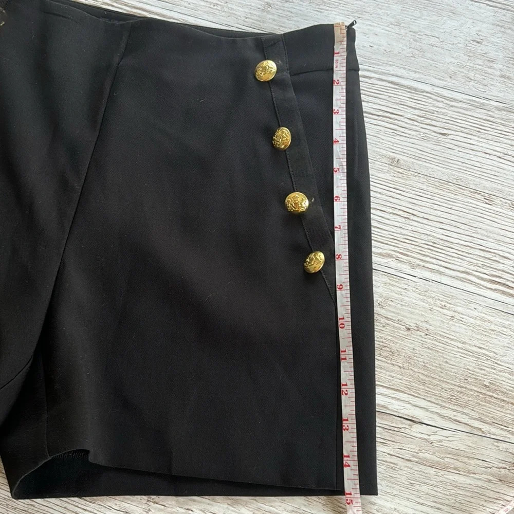 BANANA REPUBLIC High-Rise 5" Black Sailor Short Golden Buttons & Pockets 6 - Picture 8 of 8